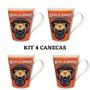 Imagem de Kit 4 Canecas Cachorro Bulldog 300 Ml