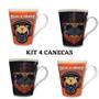 Imagem de Kit 4 Canecas Cachorro Bulldog 300 Ml