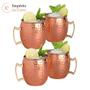 Imagem de Kit 4 Canecas Moscow Mule Em Cobre Puro Martelada 500 Ml Imp