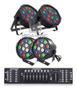 Imagem de Kit 4 Canhao De Led 18 Leds 1w Rgb Dmx Iluminacao + Canhão RGB 12 Leds 3w + Mesa DMX
