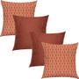 Imagem de Kit 4 Capas de Almofadas Composê Náutico Laranja e Terracota Impermeáveis 45x45cm
