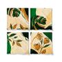 Imagem de Kit 4 Capas de Almofadas Decorativas 45x45 - Floral Verde