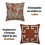 Imagem de Kit 4 Capas de Almofadas Decorativas para Sofá e Cama Folhagens Terracota Marrom Cinza Bege 45x45cm