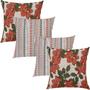 Imagem de Kit 4 Capas de Almofadas Detalhes e Hibisco Coral 45x45cm