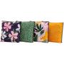 Imagem de Kit 4 Capas de Almofadas Innovative Floral Verde/Rosa 45cm x 45cm - Com Viés