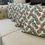 Imagem de Kit 4 Capas de Almofadas Jacquard Abacaxi Verde Fundo Branco 45x45cm