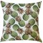 Imagem de Kit 4 Capas de Almofadas Jacquard Abacaxi Verde Fundo Branco 45x45cm