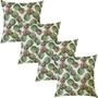 Imagem de Kit 4 Capas de Almofadas Jacquard Abacaxi Verde Fundo Branco 45x45cm