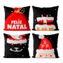 Imagem de Kit 4 Capas De Almofadas Natal 45x45 - Feliz Natal