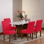 Imagem de Kit 4 Capas De Cadeira Vermelho Para Mesa De Jantar Em Malha Gel Vitalícia
