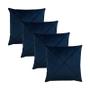 Imagem de Kit 4 Capas para Almofada Drapeada em Veludo Quadrada Várias Cores