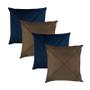 Imagem de Kit 4 Capas para Almofada Drapeada em Veludo Quadrada Várias Cores