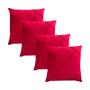 Imagem de Kit 4 Capas para Almofada Drapeada em Veludo Quadrada Várias Cores