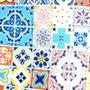 Imagem de Kit 4 Capas Sousplat Azulejo Charlô 35cmx35cm com base mdf