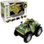 Imagem de Kit 4 Carrinhos Eletrônicos Jeep 4x4 Sobe na parede dá Cambalhotas Militar com Luz