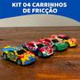 Imagem de Kit 4 Carrinhos Fricção Miniaturas Coloridos Brinquedos Vibrantes Infantis Colecionáveis