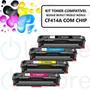 Imagem de Kit 4 Cartuchos de Toner 414A W2020 W2021 W2022 W2023 Compatível C/ M454DW M454DN M479FDW C/ CHIP