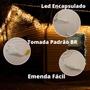 Imagem de Kit 4 Cascatas 400 Leds Luz Morna Fixa - 220V