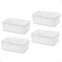 Imagem de Kit 4 Cesto Organizador Multiuso P 19X13,8X6,5Cm Branco