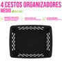 Imagem de Kit 4 Cestos Médios Gaveta Organizador 20x15x6 Mesa Armário