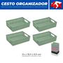 Imagem de Kit 4 Cestos Organizador Multiuso Armário Lavanderia P 24x16