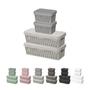 Imagem de Kit 4 Cestos Organizador Trama Rattan 2000ml/3600ml c/ Tampa