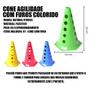 Imagem de Kit 4 Cones Coloridos de Agilidade + 2 Barreiras de Salto Treino Funcional Treinamento Fitness Cardio 