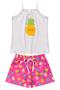 Imagem de Kit 4 Conjuntos Infantil Menina Verão Blusa de Alcinha e Shorts com Elástico Malha com Elastano