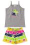 Imagem de Kit 4 Conjuntos Infantil Menina Verão Blusa de Alcinha e Shorts com Elástico Malha com Elastano