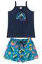 Imagem de Kit 4 Conjuntos Infantil Menina Verão Blusa de Alcinha e Shorts com Elástico Malha com Elastano