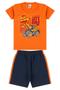 Imagem de Kit 4 Conjuntos Infantil Menino Verão Camiseta em Meia Malha com Manga e Bermuda de Moletinho com Elástico