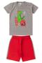 Imagem de Kit 4 Conjuntos Infantil Menino Verão Camiseta em Meia Malha com Manga e Bermuda de Moletinho com Elástico
