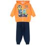 Imagem de Kit 4 Conjuntos Moletom Infantil Masculino Blusa e Calça Flanelado, c/ Capuz Ziper Punhos Roupa Menino Inverno Tamanhos 01 02 03