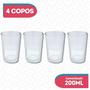 Imagem de Kit 4 Copo Arizona 200ML Vidro Transparente Resistente Baixo