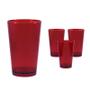 Imagem de Kit 4 Copos Cancun Cristal Vermelho 320Ml Plástico