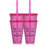 Imagem de Kit 4 Copos Com Tampa E Canudo Rosa Personalizado Enfermagem