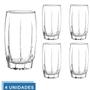 Imagem de kit 4 Copos De Vidro Long Drink 374ML Amadeus transparente