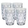 Imagem de Kit 4 Copos Diamante Resistente Luxo Transparente Grosso - 370 ML