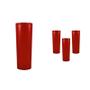 Imagem de Kit 4 Copos Long Drink Vermelho 330Ml Plástico Premium