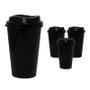 Imagem de Kit 4 Copos Mug Preto 320Ml Plástico Premium