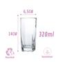 Imagem de Kit 4 Copos Texas Quadrado Vidro Transparente Mesa Posta 320ml