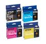 Imagem de Kit 4 cores cartucho epson original 297 preto 8ml + 1 de cada colorido (cym)  296 4ml