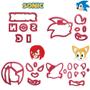 Imagem de Kit 4 Cortadores Sonic Raposa Tails Knuckles Logo Top