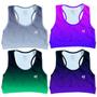 Imagem de Kit 4 Cropped Academia Feminino Fitness Top Treino Confortavel Estampado Ginastica Musculacao