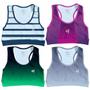 Imagem de Kit 4 Cropped Top Para Treino Feminino Musculacao Roupa De Academia Confortavel Ginastica Corrida Ca