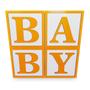Imagem de Kit 4 Cubos Baby Box Em Mdf Dourado C/ Letra Decoração Baby