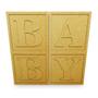 Imagem de Kit 4 Cubos Baby Box Madeira Mdf Cru C/ Letra Decoração Baby