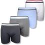 Imagem de Kit 4 Cueca Boxer Masculina Microfibra Elastica Box Lisa