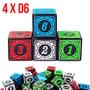 Imagem de Kit 4 Dados D6 Runas - 6 faces- RPG