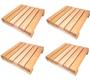 Imagem de Kit 4 Deck Madeira Pinus  50x50cm Ripado Para Garagem